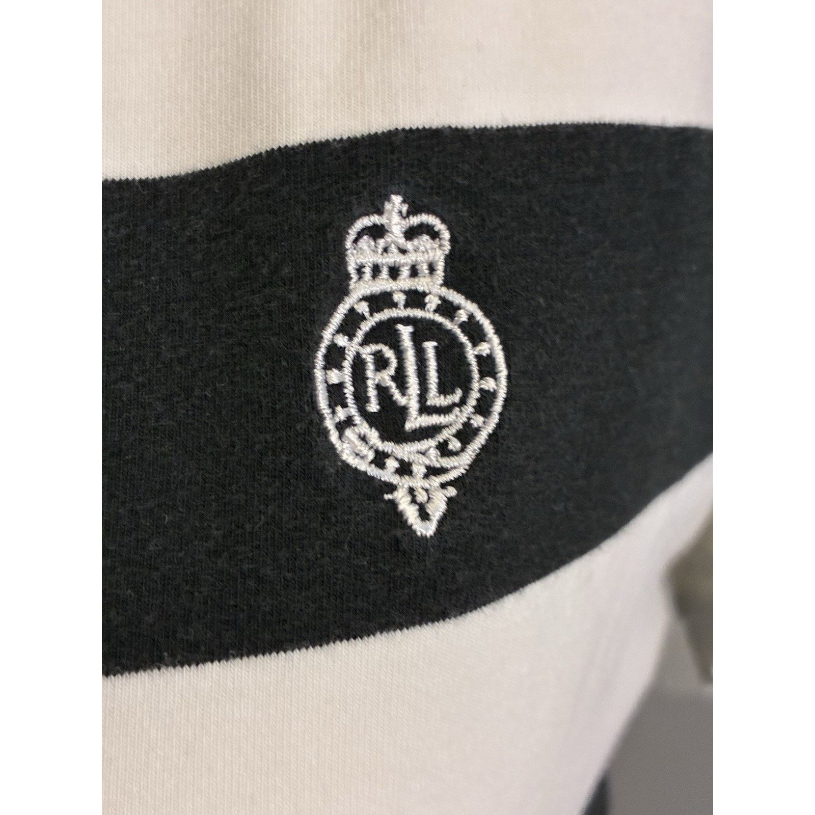 Lauren Ralph Lauren Polo Ralph Lauren Woman L White and Black Striped Polo 90s Size L / US 10 / IT 46 - 12 Thumbnail