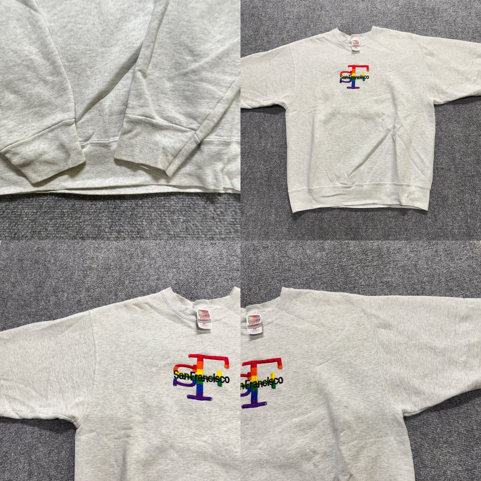 Fruit Of The Loom VINTAGE Fruit of the Loom Sweatshirt Mens XL Pullover Gray Embroidered Cotton Sweatshirt Boy? Size US XL / EU 56 / 4 - 8 Thumbnail