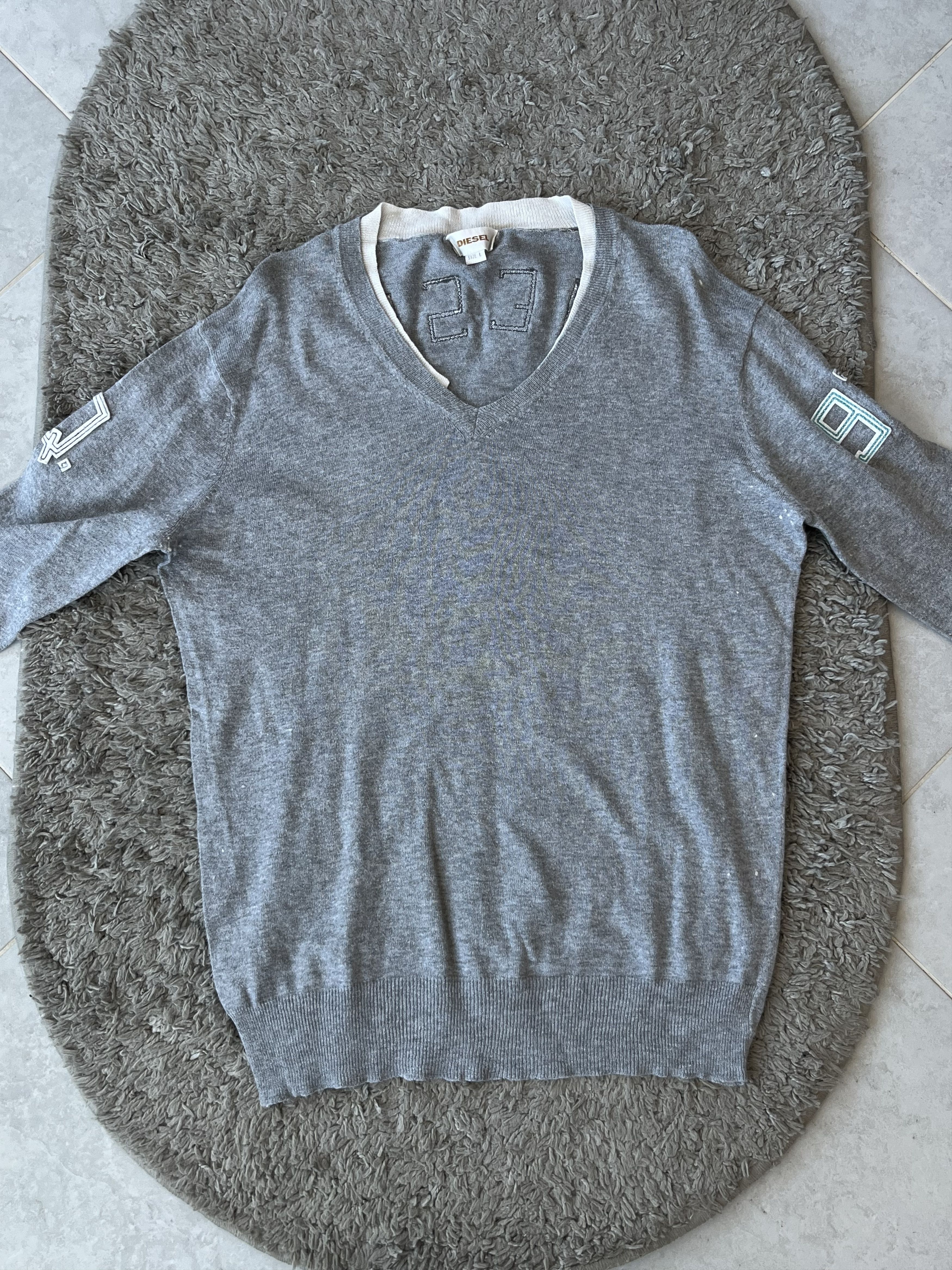 Diesel DIESEL INDUSTRY Sweater V Throat Big Logo Streetwear Size US L / EU 52-54 / 3 - 6 Thumbnail