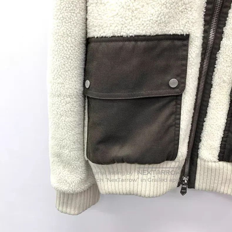 Hermes Hermes White Collar Zip Wool Faux Fur Baseball Jacket Size M / US 6-8 / IT 42-44 - 4 Thumbnail
