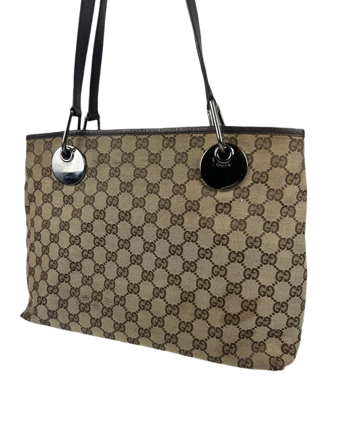 Gucci GG Canvas Monogram Tote Bag in Brown, Women's