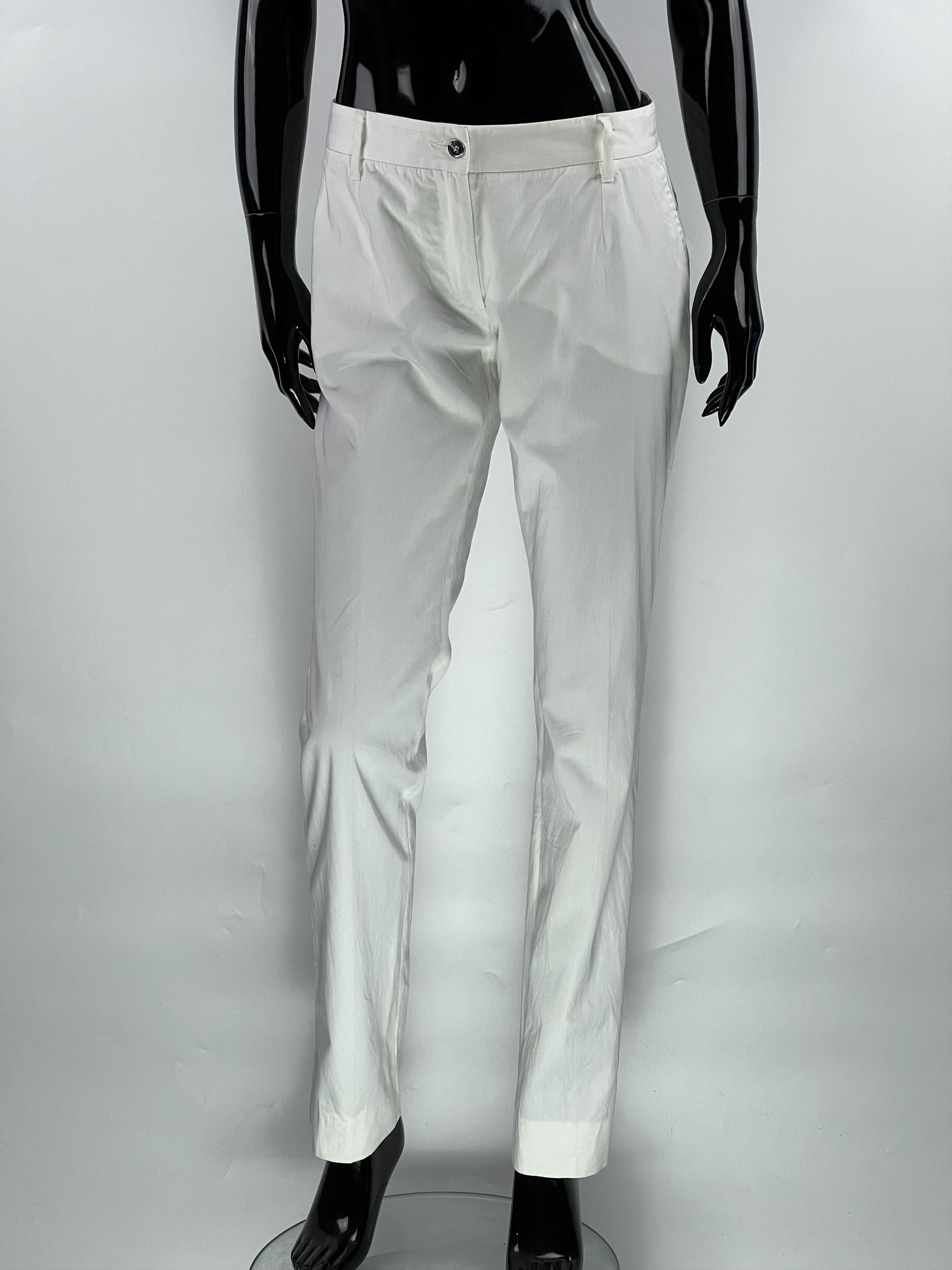 Dolce & Gabbana Dolce Gabbana Women's White Cotton Silk Suit Size IT42 Size M / US 6-8 / IT 42-44 - 14 Thumbnail