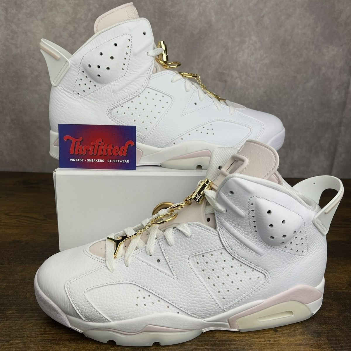 Jordan Brand Air Jordan 6 Retro Gold Hoops Size 12 W / 10.5M DH9696-100 Size US 12 / IT 42 - 1 Thumbnail