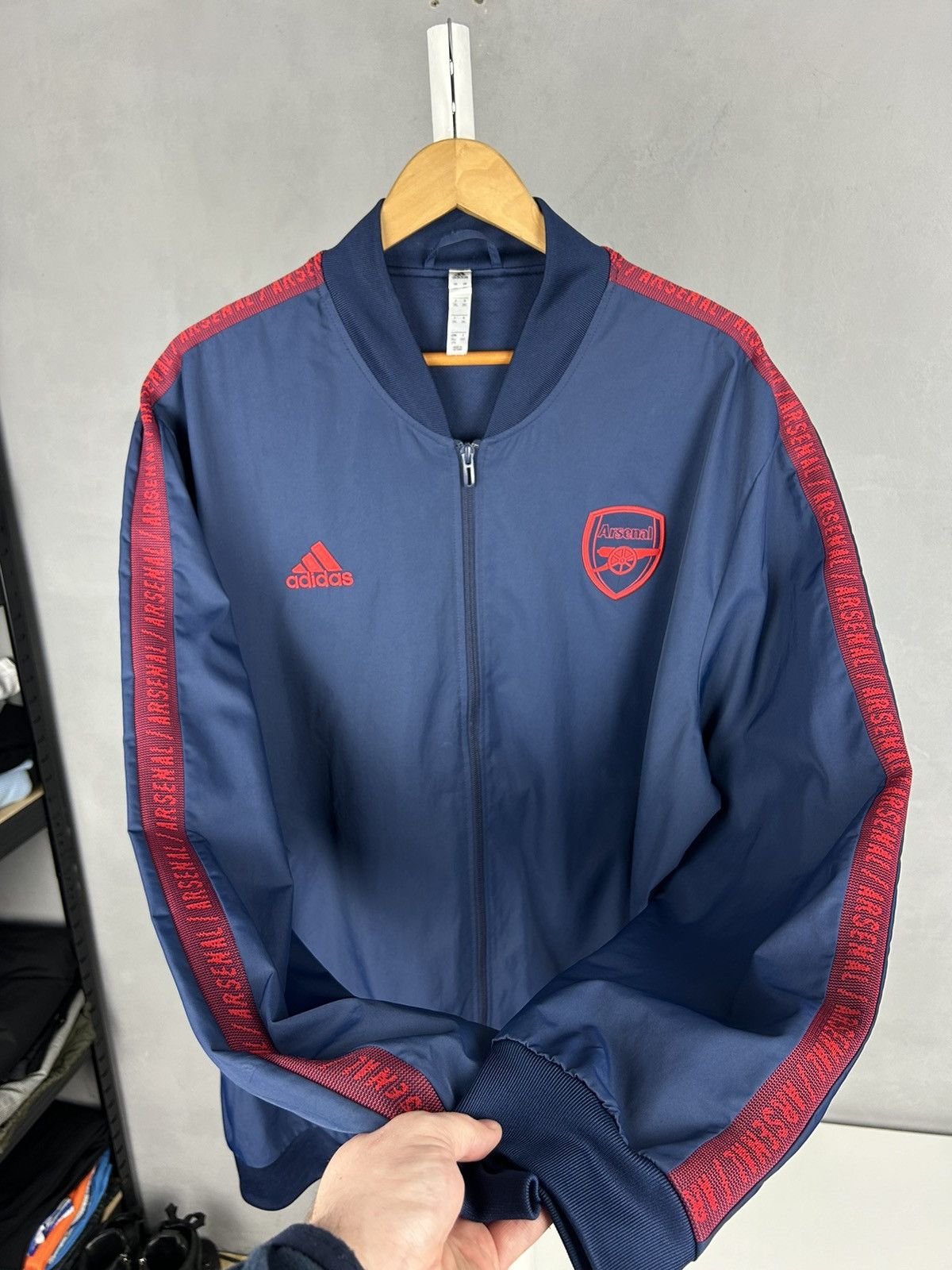 Adidas ARSENAL LONDON ADIDAS 2019/20 FOOTBALL SOCCER TRACK JACKET Size US XXL / EU 58 / 5 - 4 Thumbnail
