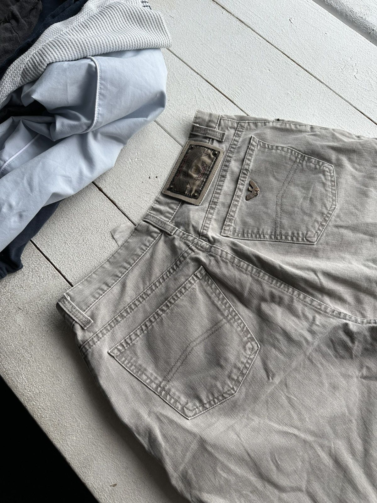 Giorgio Armani VNTG🚨90s Armani Jeans Denim Gray Baggy Mens Pants 30US Size US 32 / EU 48 - 11 Thumbnail