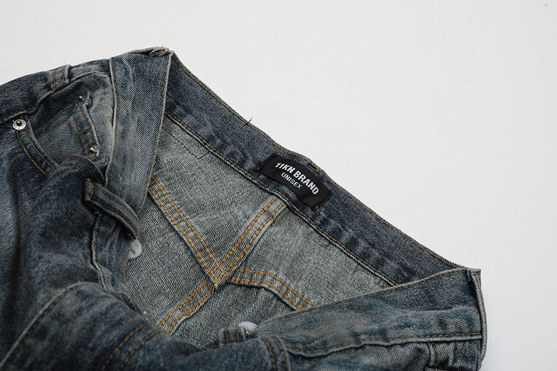 Vintage Washed distressed dirty dye straight leg flared jeans Size US 32 / EU 48 - 4 Thumbnail