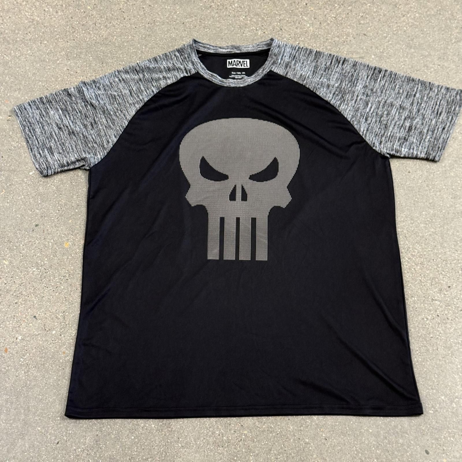 Marvel Comics NWOT Marvel PUNISHER Raised Spikes Logo Tee - Men's 2XL Size US XXL / EU 58 / 5 - 1 Thumbnail