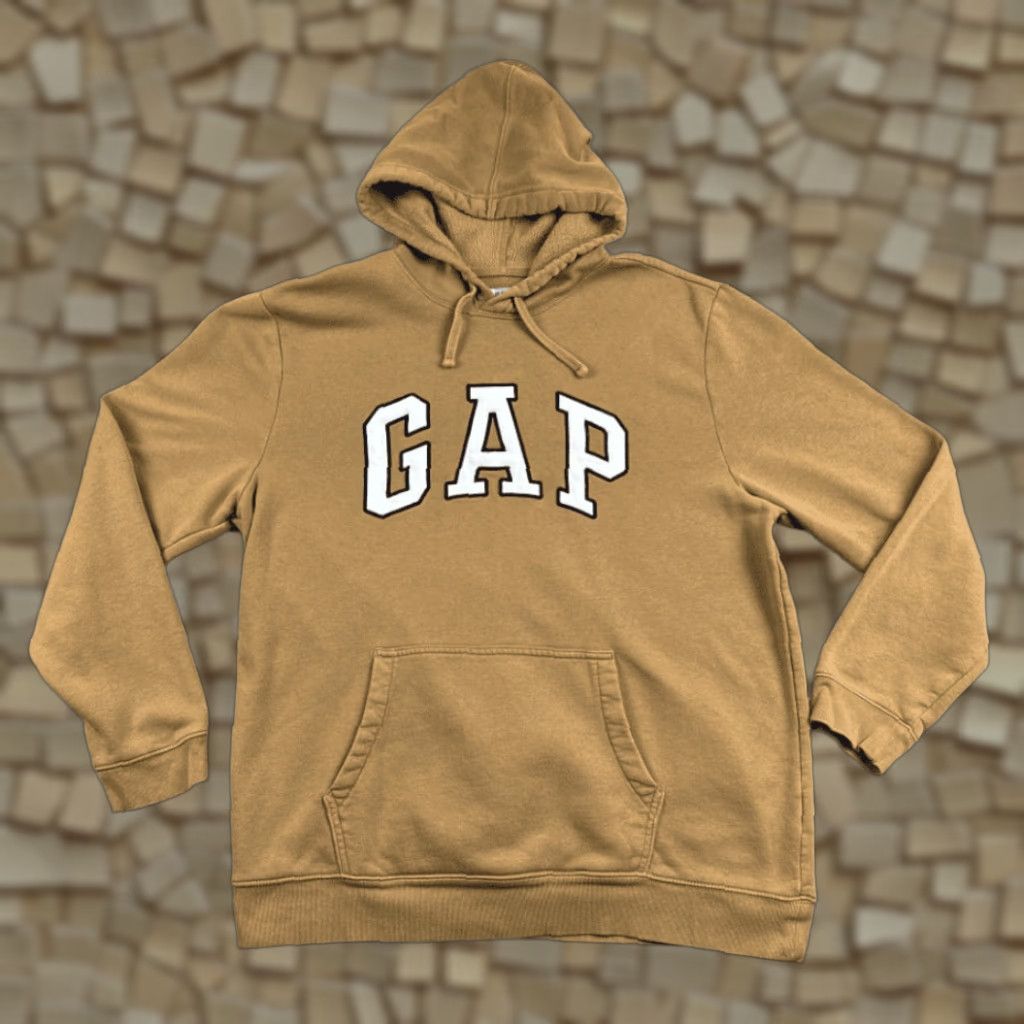 Gap Gap Sweater Adult EXTRA LARGE Brown Stitched Spell Out Hoodie Pullover Camel Mens XL Brown Gap Sweater Hoodie Pullover Size US XL / EU 56 / 4 - 1 Thumbnail