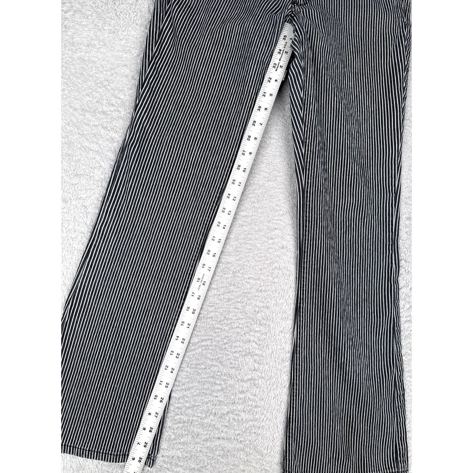 Furla Furlau Jeans Bootcut Jeans Juniors 11 Black Striped Low Rise Stretch 30x31 Size 32" / US 10 / IT 46 - 7 Thumbnail