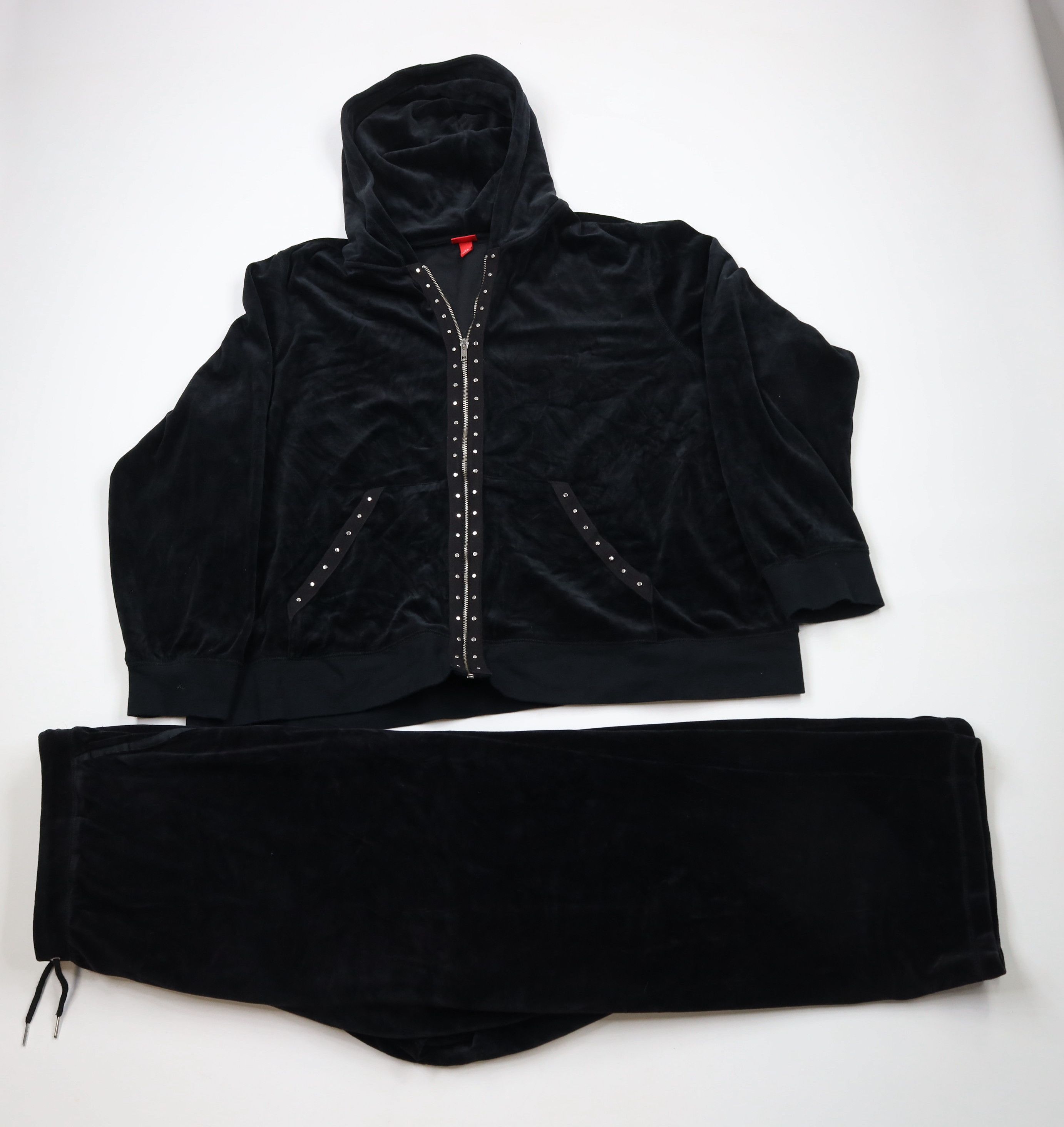 Vintage 90s Y2K Mossimo Studded Piece Velour Track Suit