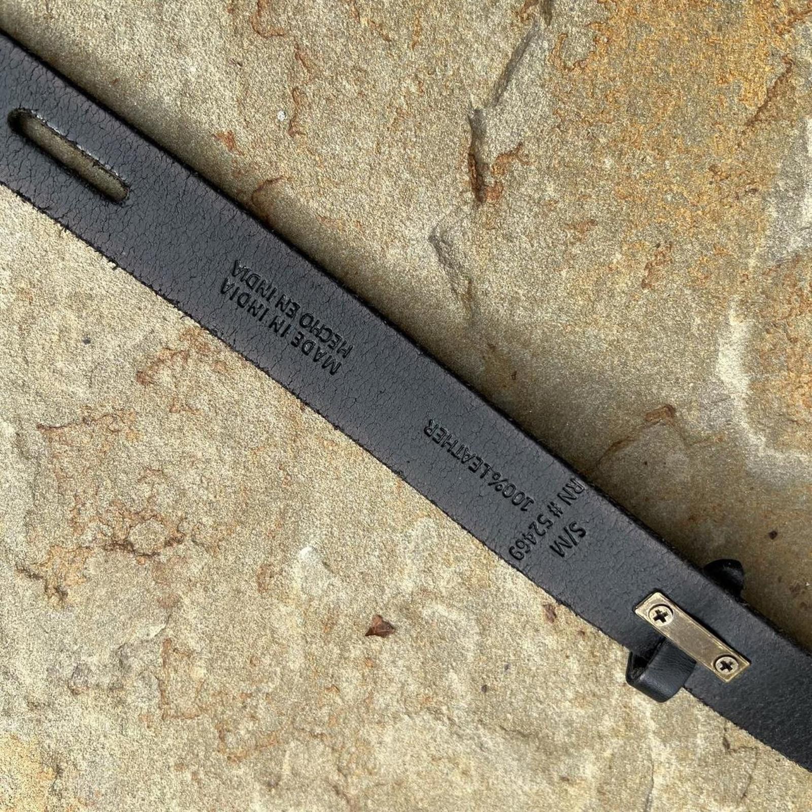 Other Black Leather Unique Boho Grunge Design Belt Size ONE SIZE - 6 Thumbnail