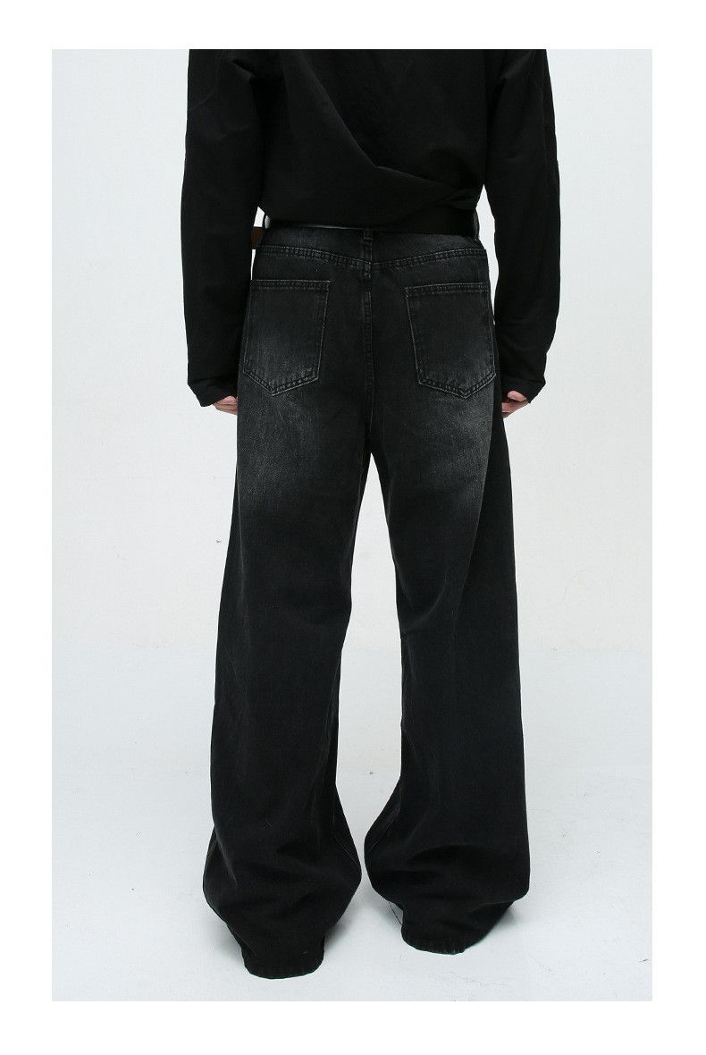 Vintage American retro washed straight leg distressed jeans Size US 32 / EU 48 - 3 Thumbnail