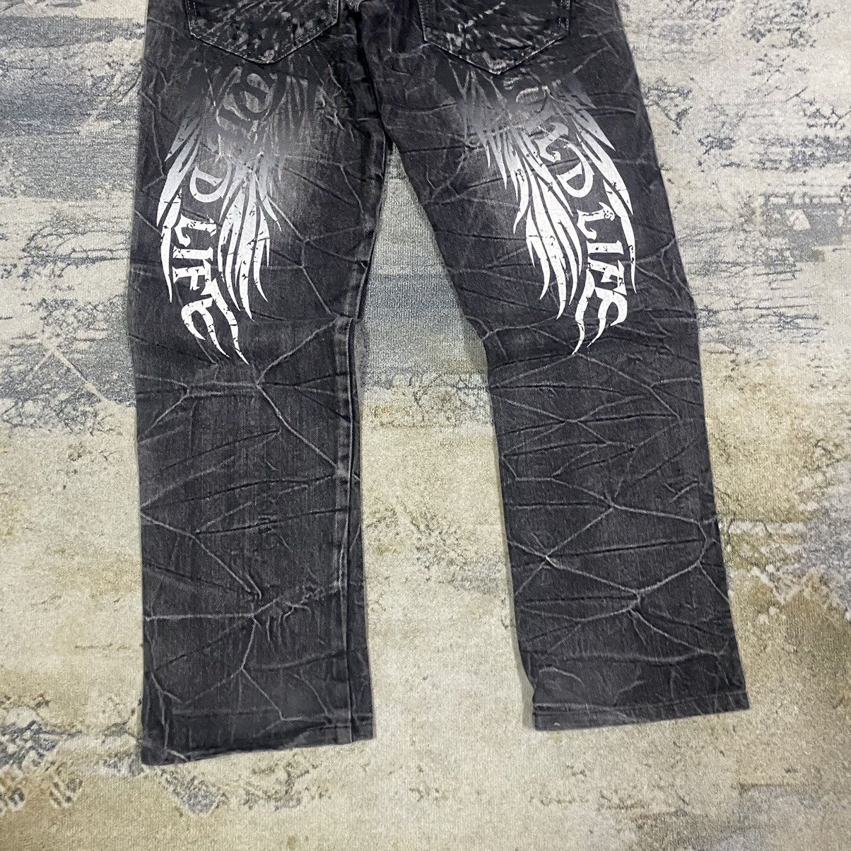 14th Addiction × Japanese Brand × Seditionaries Vintage Japan Punks Style Wings Denim Jeans Size US 30 / EU 46 - 9 Thumbnail