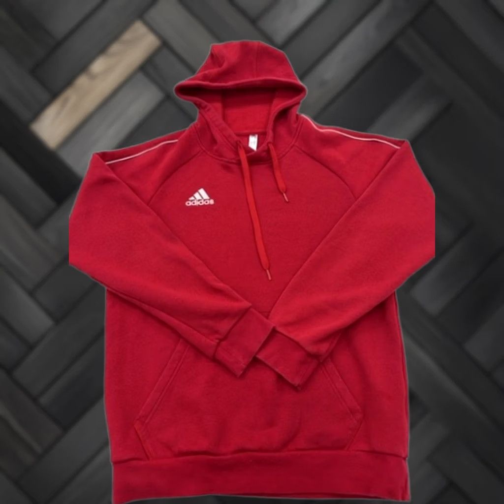 Adidas Adidas Men's Red Pullover Fleece Hoodie M Regular Drawstring Size US M / EU 48-50 / 2 - 1 Thumbnail