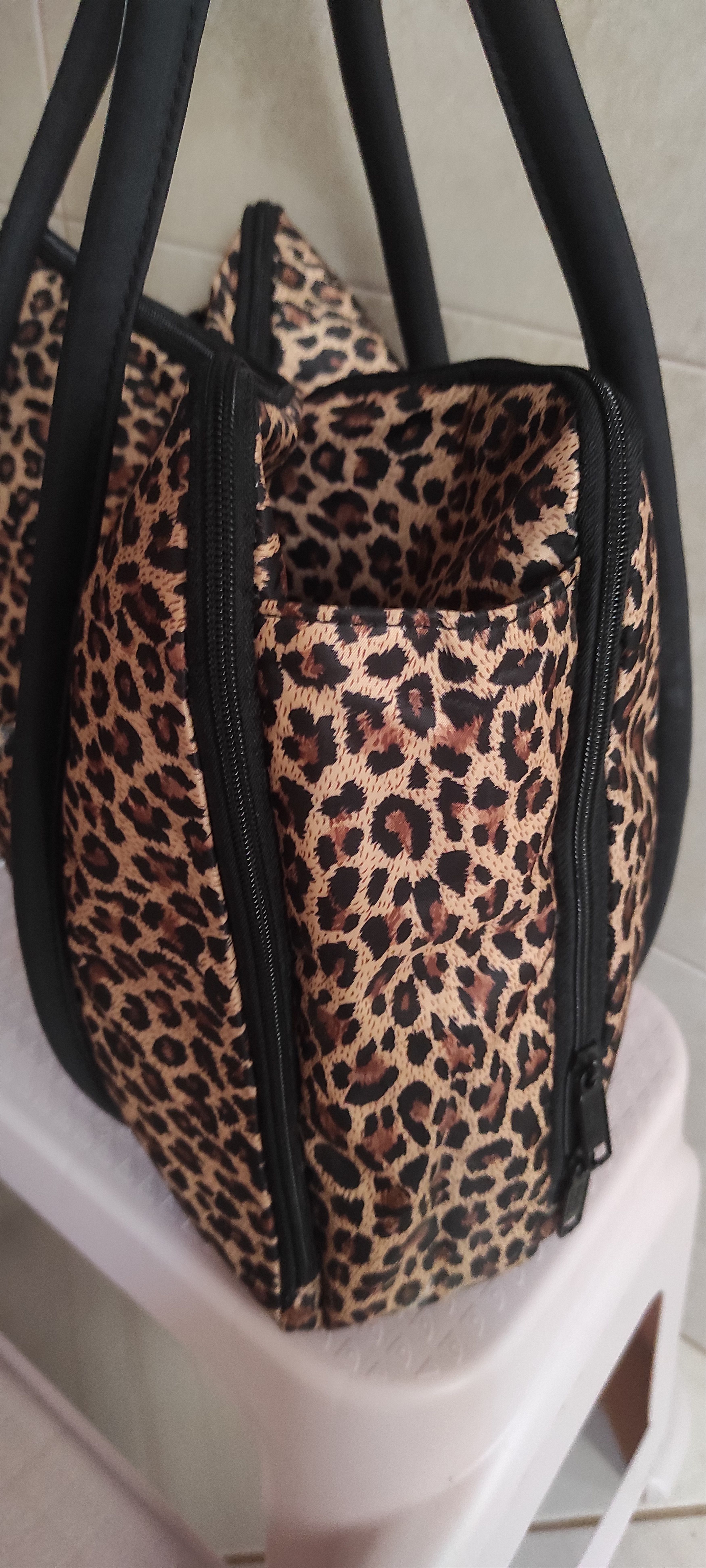 Sonia Rykiel Sonia RYKIEL Paris. Brown Panther Print Nylon Tote Bag Size ONE SIZE - 12 Thumbnail
