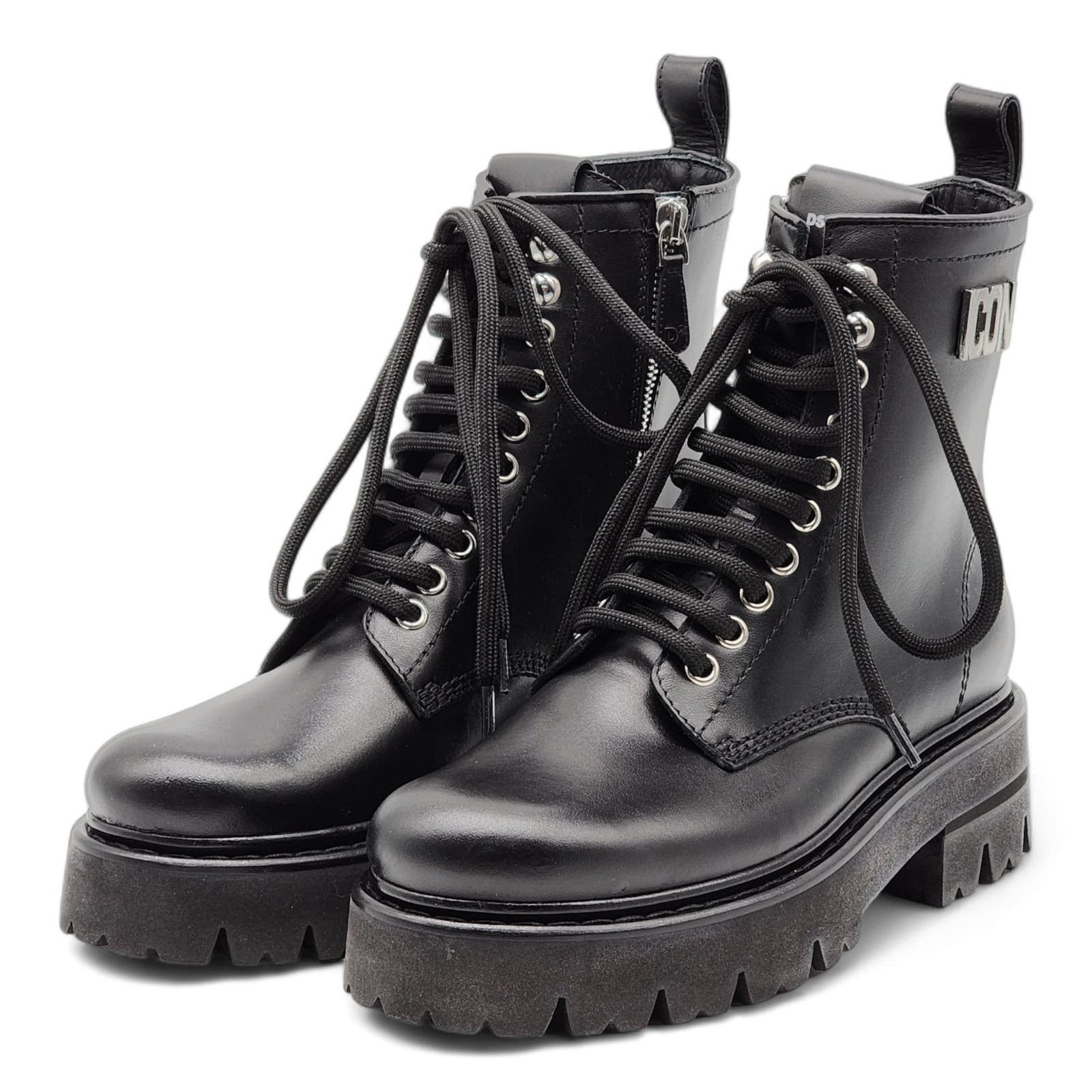 image of Dsquared2 Icon Clubbing Combat Boots Black 36 (6 Us) $880, Women's