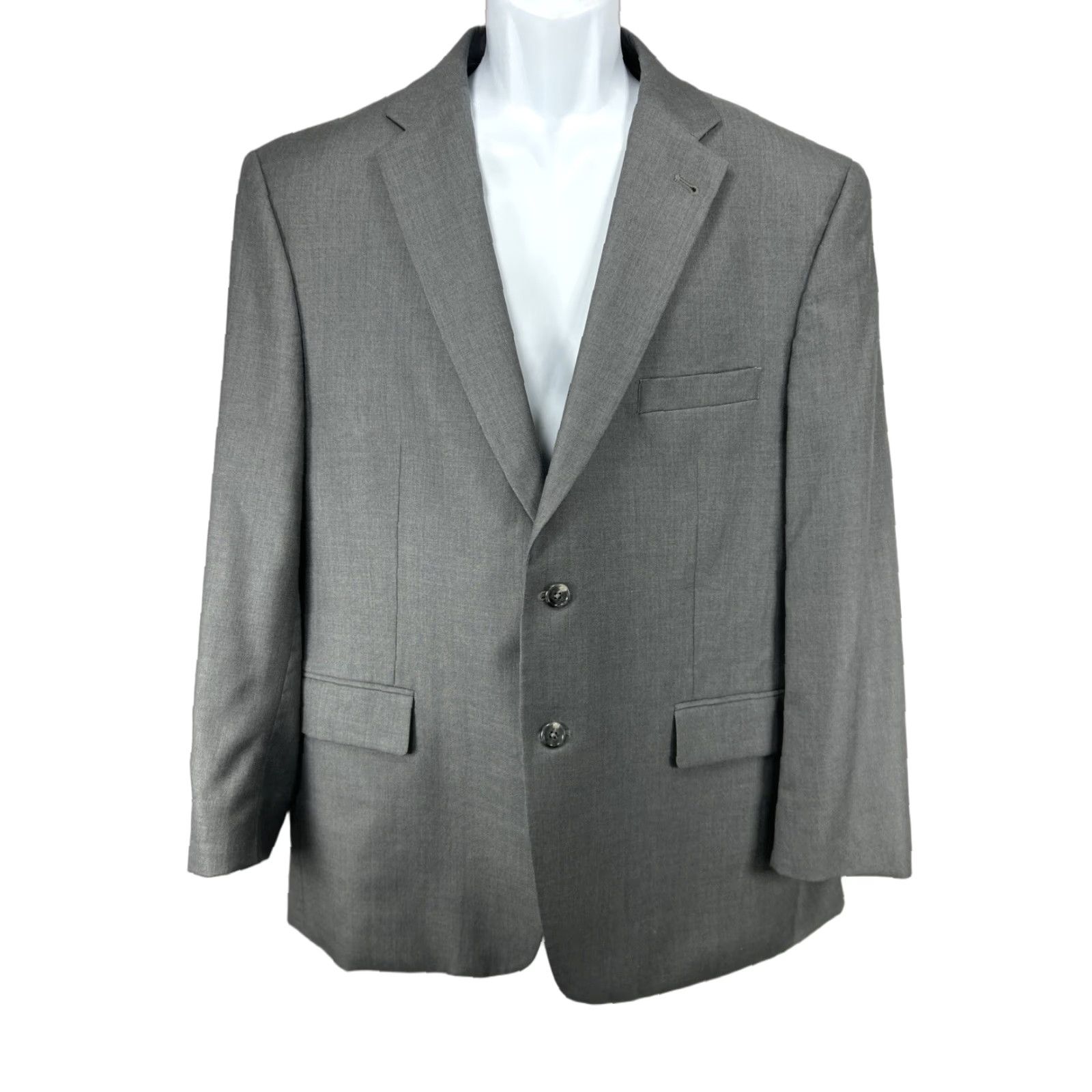 Jos A Bank Signature Collection Blazer 42S Gray 2 Button Wool Silk Blend
