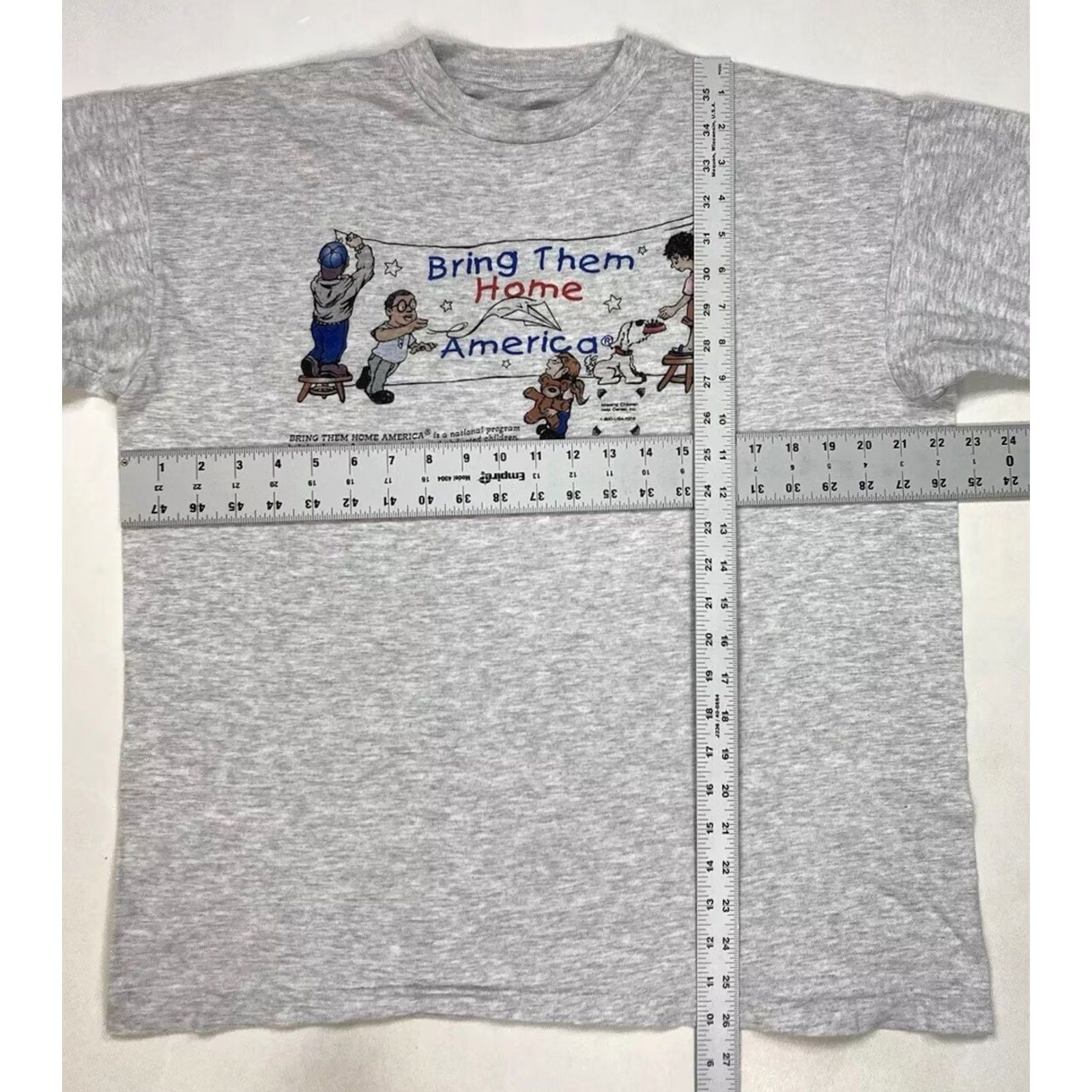 Vintage VINTAGE Bring Them Home America T-SHIRT Men XL 90s USA Gray Short Sleeve Crew Neck Logo Graphic Print Size US XL / EU 56 / 4 - 6 Thumbnail