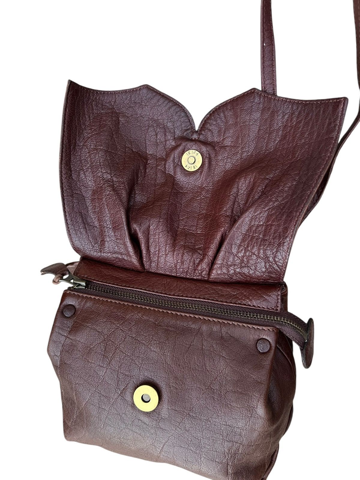 Leather Vintage IBIZA Japan Faded Patina Leather Mini Bag Size ONE SIZE - 20 Thumbnail