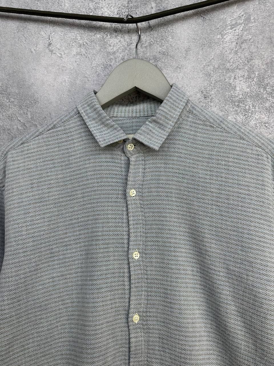 Oliver Spencer Oliver Spencer Zigzag Textured Cotton Shirt Button Up LS Size US L / EU 52-54 / 3 - 4 Thumbnail