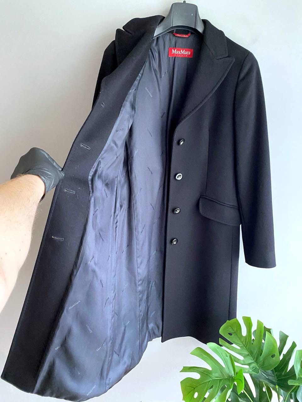Designer × Max Mara Max Mara Studio Women's Wool Black Coat Size M / US10 / UK12 Size M / US 6-8 / IT 42-44 - 16 Thumbnail
