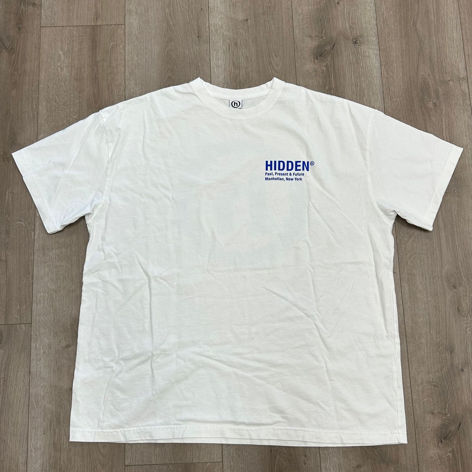 HIDDEN Hidden NY Classic Logo Tee T Shirt size XXL 2XL White Blue Size US XXL / EU 58 / 5 - 1 Thumbnail