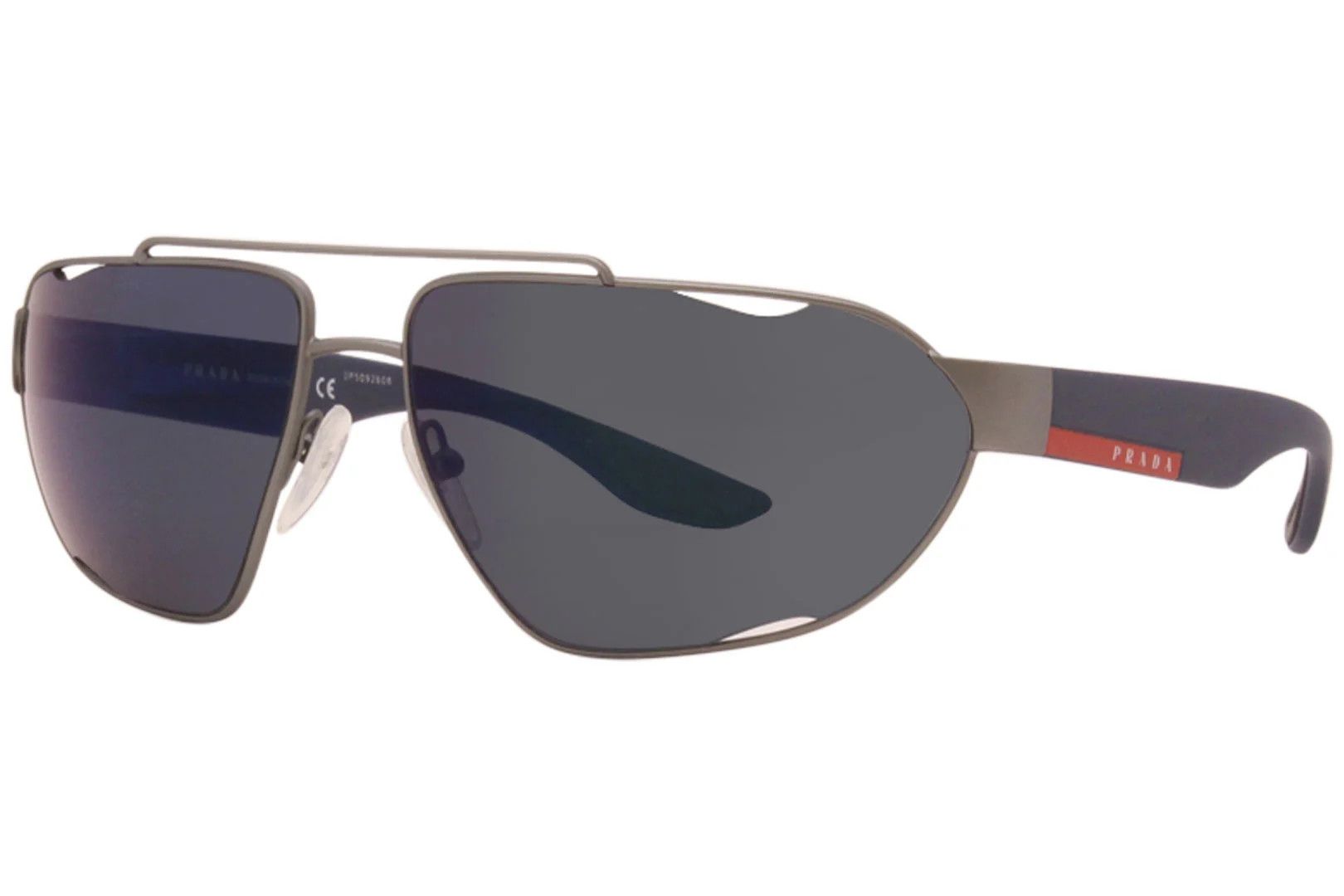 Prada Prada SPS 56U DG1-387 Gunmetal/Blue Lens Mirrored Sunglasses Size ONE SIZE - 2 Thumbnail