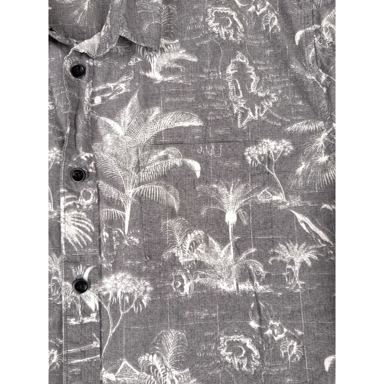 Quiksilver Quiksilver Waterman Shirt Adult XL Gray SLIM Palm Cotton Blend Hawaiian Floral Button-Up Short Sleeve Casual Holiday Resort Beach Mens Size US XL / EU 56 / 4 - 6 Thumbnail
