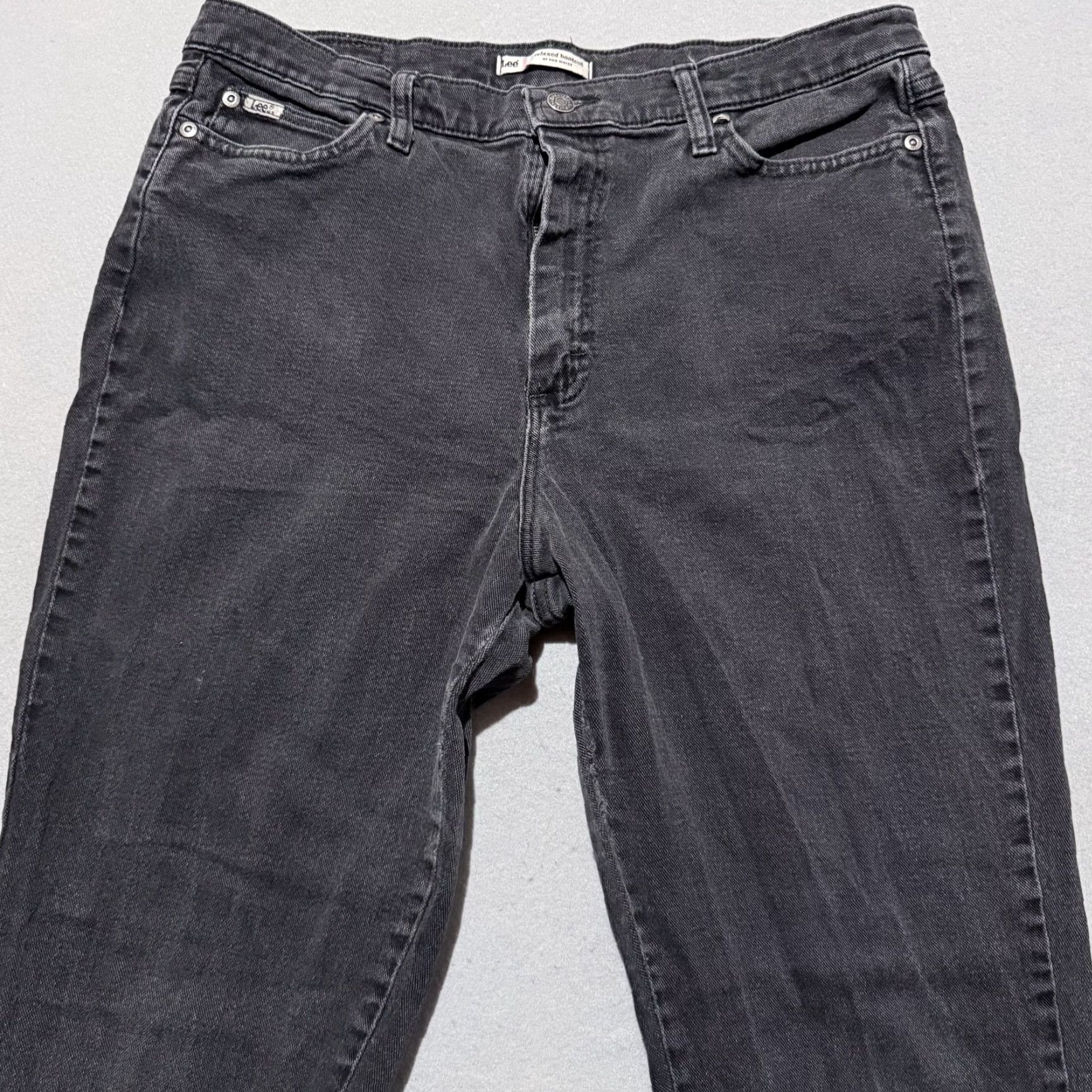 Lee VINTAGE Lee Relaxed Bootcut Jeans Women's Black Denim High Rise Pockets Y2K Retro - 16M Size 38" / US 16 / IT 52 - 3 Thumbnail