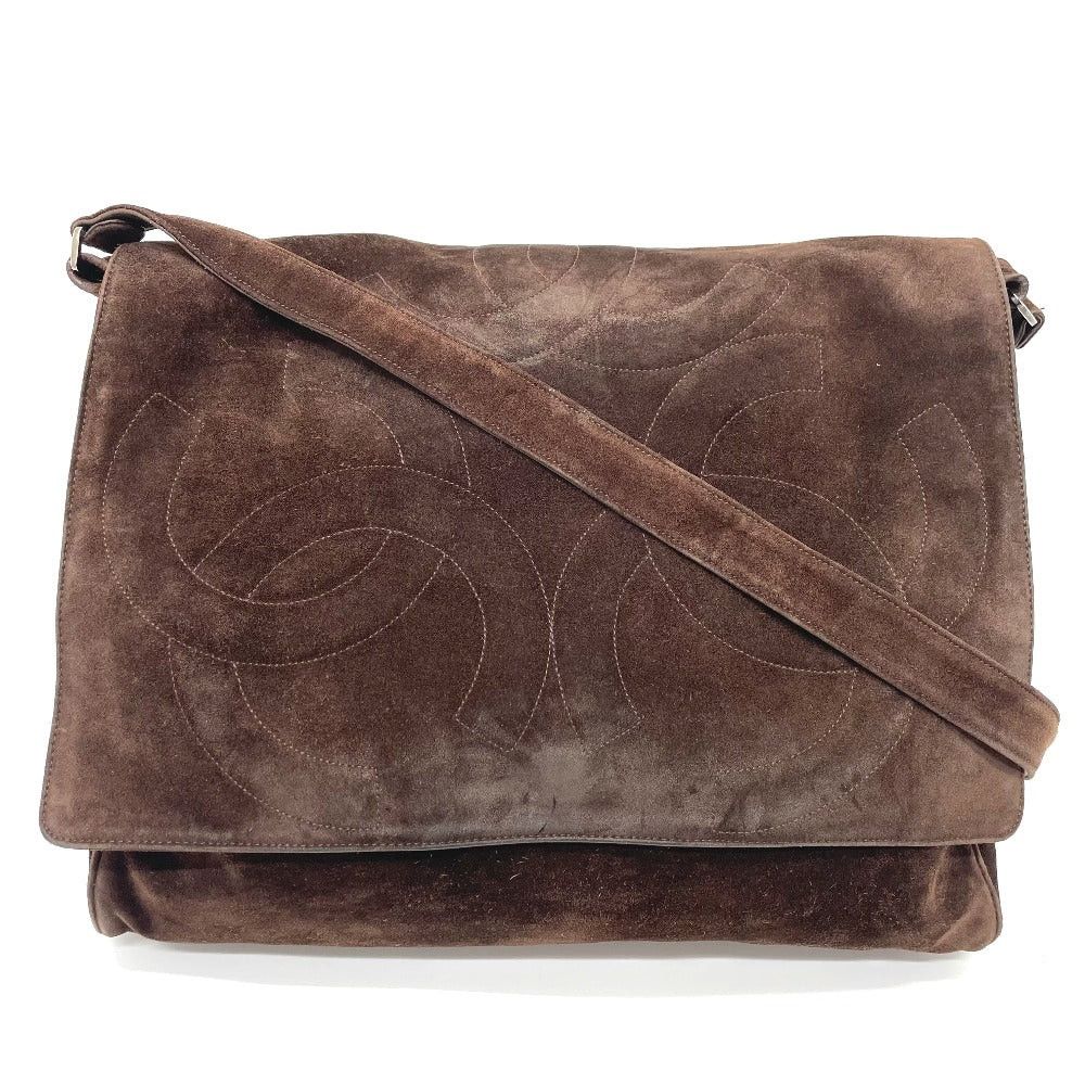 Chanel Chanel Cc Coma Mark Triple Coco Briefcase One Shoulder Messenger Bag Suede Women Brown Size ONE SIZE - 1 Thumbnail