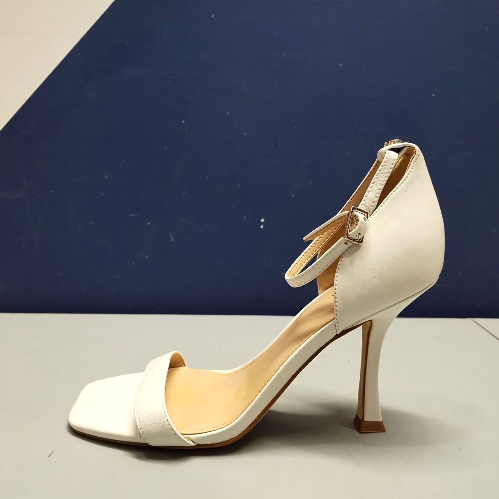 Guess GUESS Pump Womens White Gwyael Kitten Heels Size Leather Ankle Strap Open Toe Size US 8 / IT 38 - 4 Thumbnail