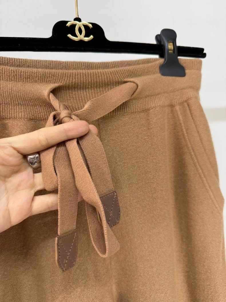 Loro Piana LORO PIANA Patchwork belt baby cashmere wide leg knitted p Size 24" / US 00 / IT 34 - 2 Thumbnail