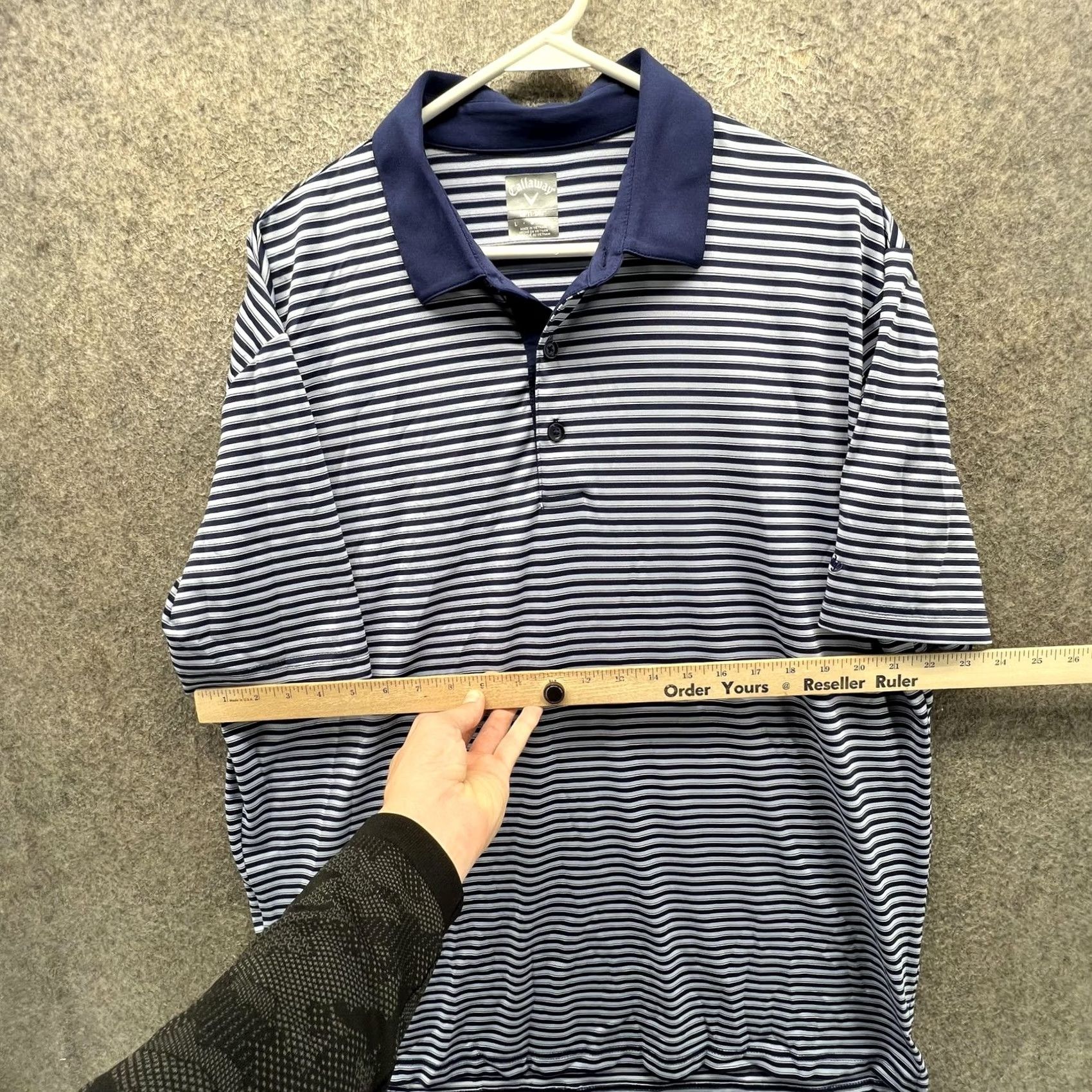 Callaway Callaway Opti-Dri Polo Shirt Mens Large Blue Stripe Golf Short Sleeve Embroidered St Andrews Country Club Navy White Polo Shirt Size US L / EU 52-54 / 3 - 5 Thumbnail