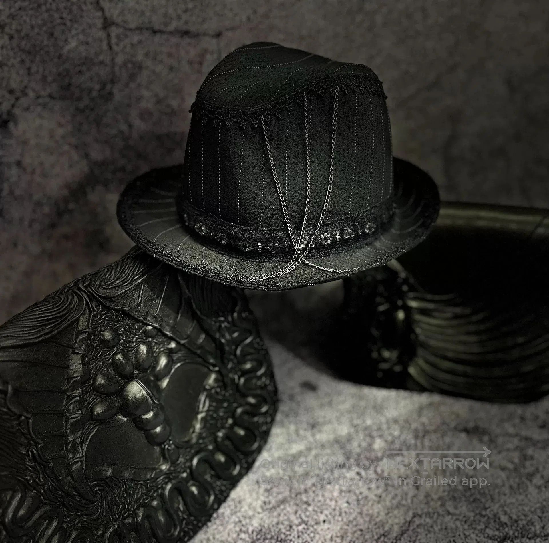 Japanese Brand h.NAOTO Lace Chain Fedora Hat. Size ONE SIZE - 5 Thumbnail