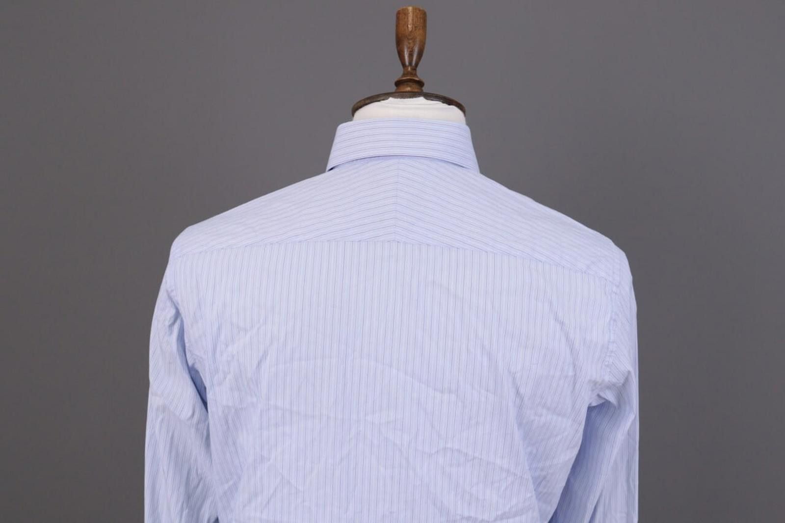 Designer Hackett London Classic Fit Pinstripe Blue Shirt Size 39 Size US M / EU 48-50 / 2 - 12 Thumbnail