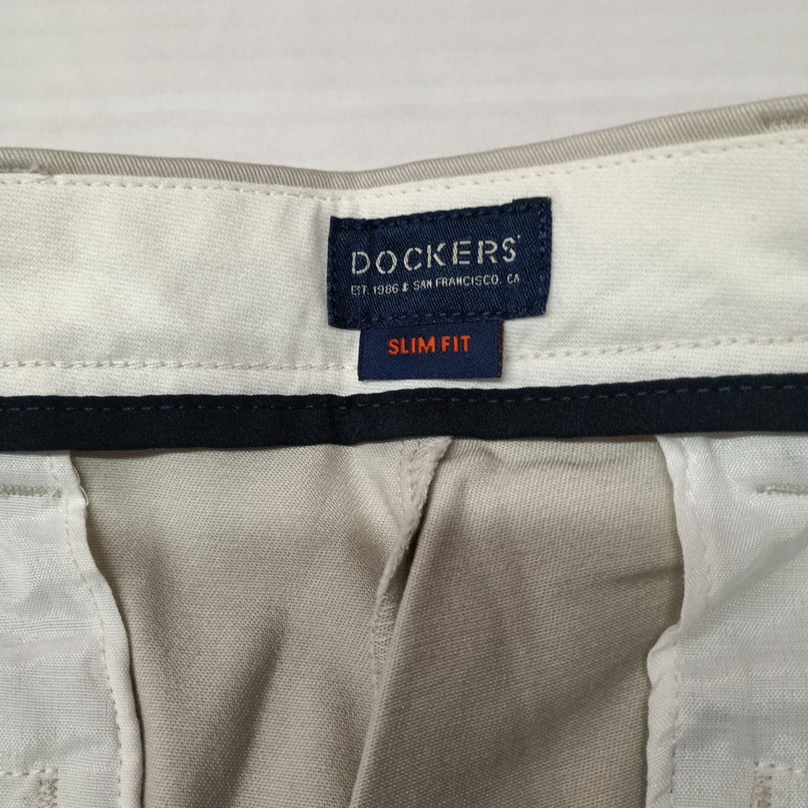 Dockers Dockers Easy Khakis Pants Men's 33x32 Beige Comfort Slim Fit Size US 33 - 5 Thumbnail