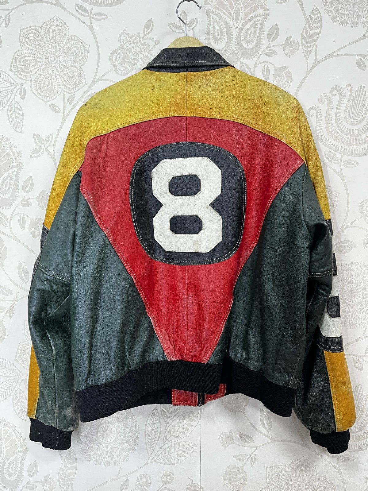 Genuine Leather × Vintage Vintage 8 Ball 🎱 Ong Ovine Leather Bomber Jacket Size US L / EU 52-54 / 3 - 5 Thumbnail