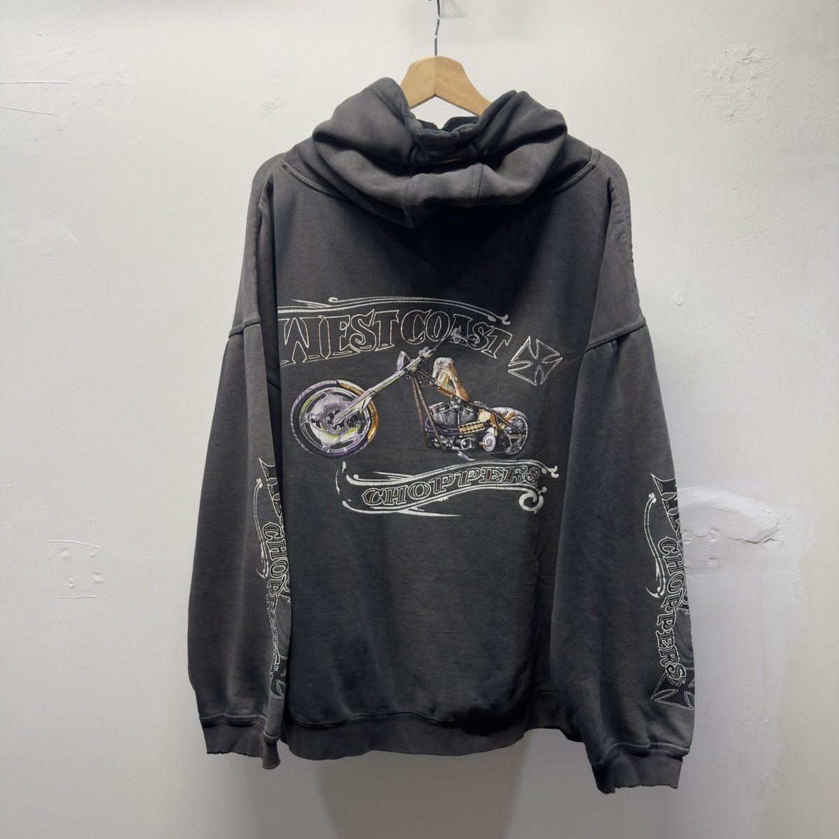 West Coast Choppers West Coast Choppers Hoodie Faded Distressed ERD Grunge Size US XXL / EU 58 / 5 - 2 Thumbnail