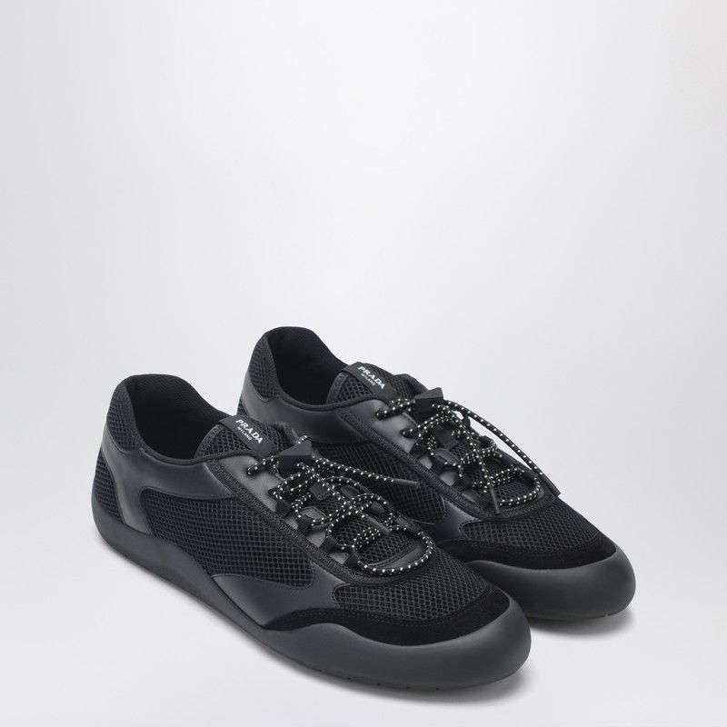Prada Prada Black Speedrock Sneakers In Leather And Mesh Size US 11.5 / EU 44-45 - 1 Thumbnail