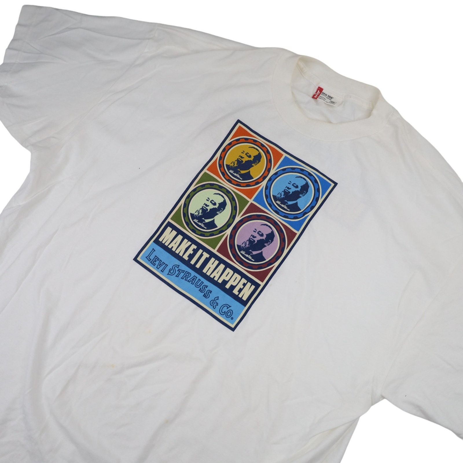 Levi's × Vintage Vintage Y2k Levis Red Tab "Make it Happen" Graphic T Shirt Size US XXL / EU 58 / 5 - 2 Thumbnail