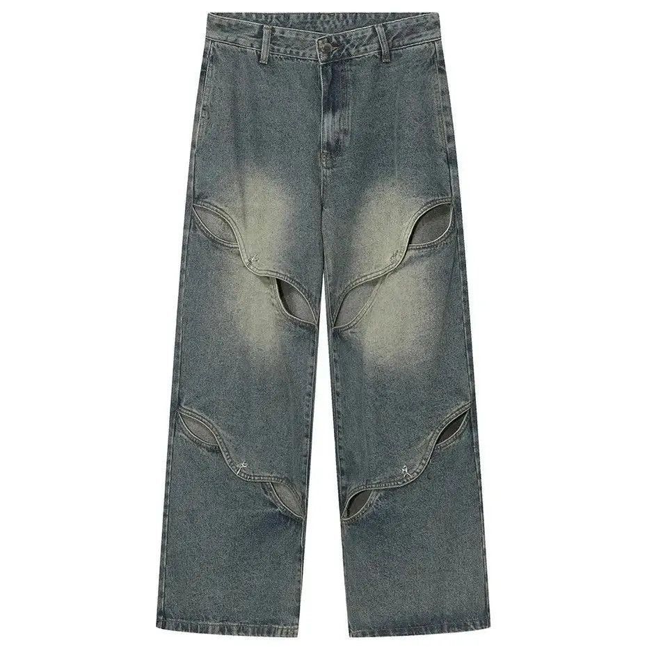 Japanese Brand Hollow Out Luxury Baggy Jeans Size US 32 / EU 48 - 5 Thumbnail