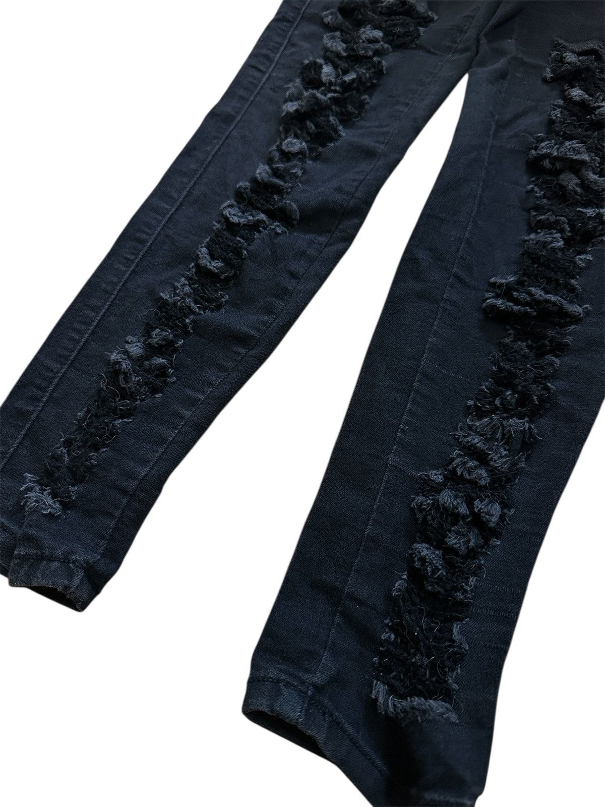Other Black Skinny Jeans Shredded Rose Details Stretch Fit Size 27" / US 4 / IT 40 - 4 Thumbnail