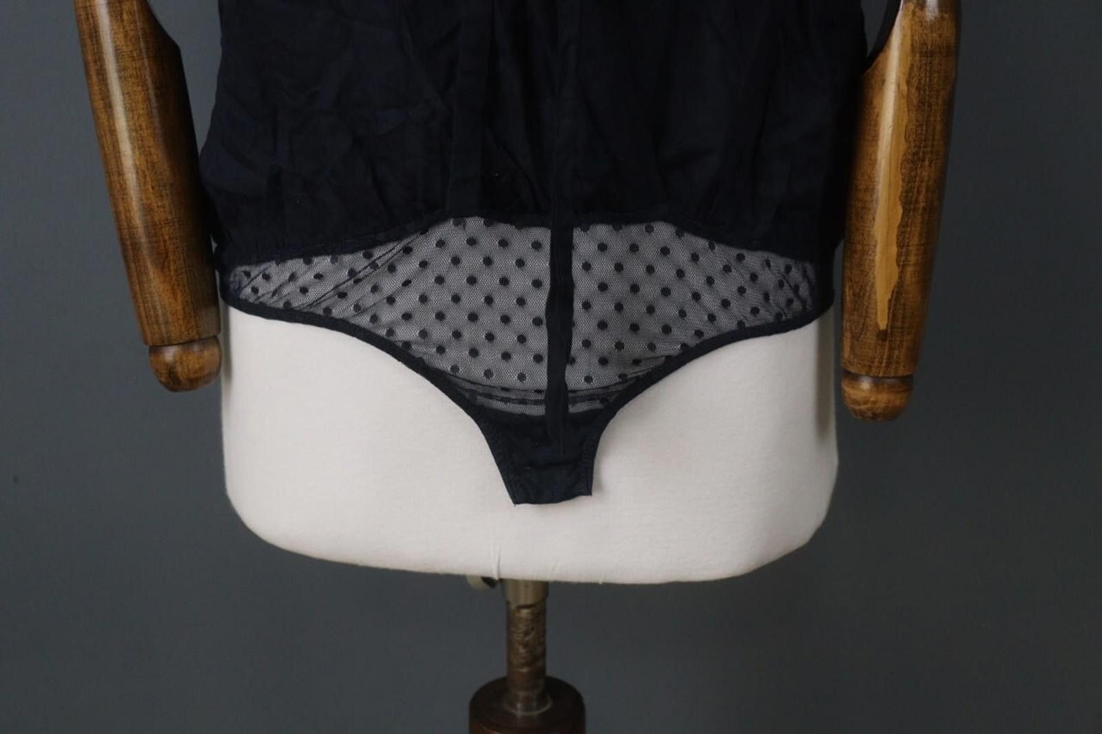 Free People Free People Navy 100%Rayon Call Me Later Bodysuit Size S Size ONE SIZE - 3 Thumbnail