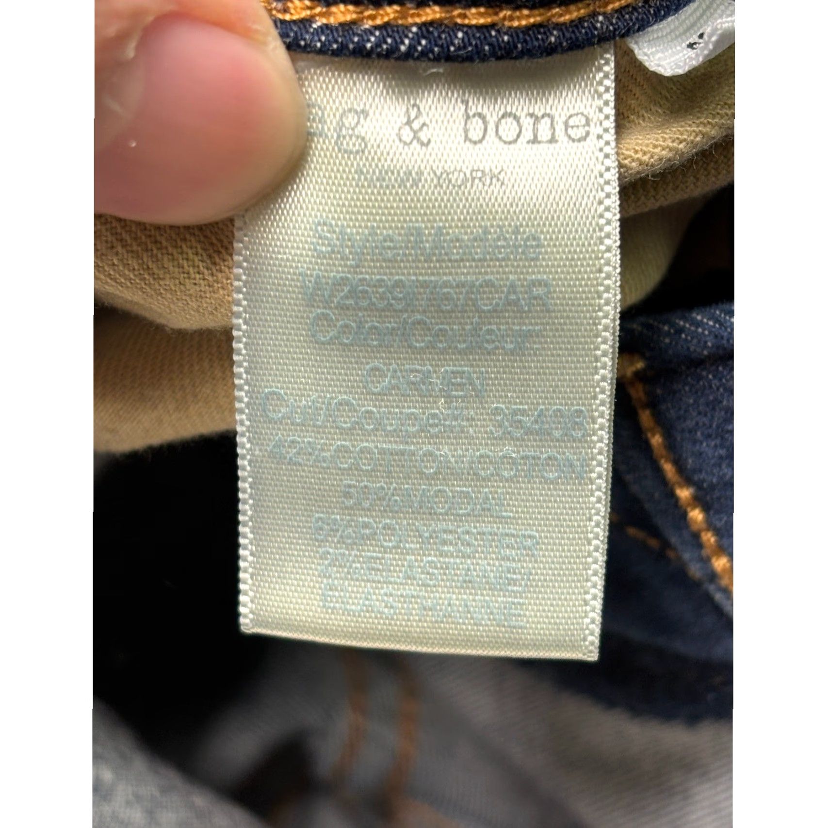 Rag & Bone rag & bone Nina High-Rise Ankle Skinny Jeans Dark Wash Denim Women Adult 26 Inseam 27in Stretch Comfort Zip Button 5-Pocket Solid Blue Size 26" / US 2 / IT 38 - 7 Thumbnail