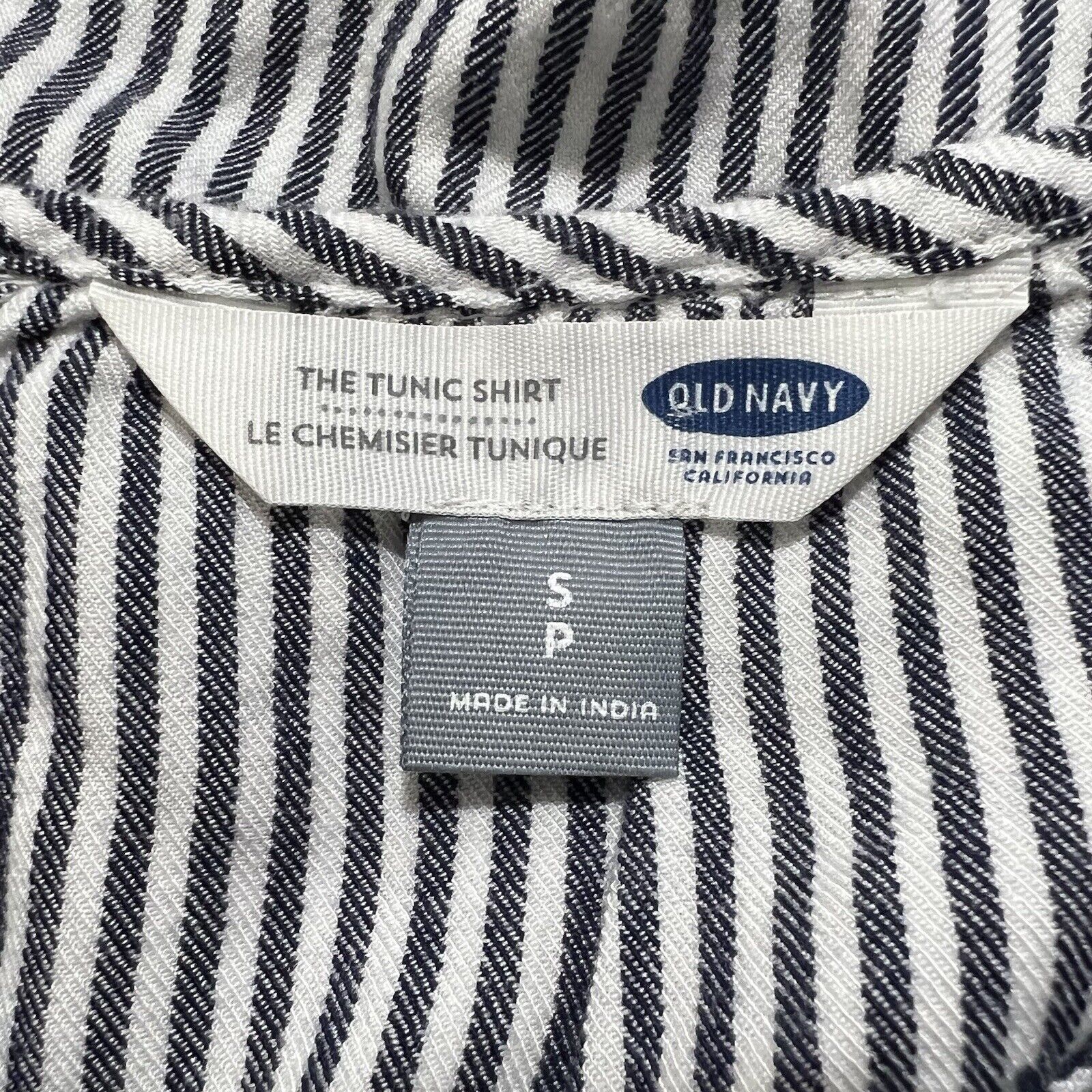Old Navy Old Navy Tunic Small Tasseled 3/4 Sleeve Blue Striped Blouse Size S / US 4 / IT 40 - 3 Thumbnail