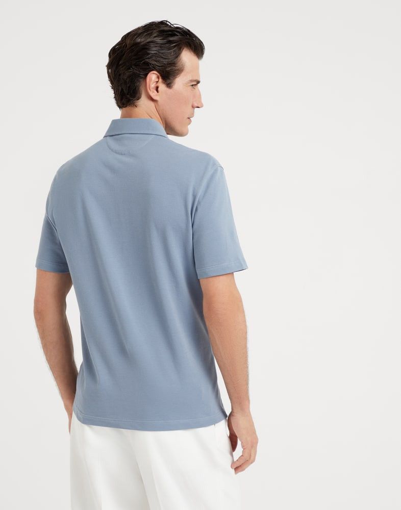 Brunello Cucinelli o1w1db10825 Polo T-Shirt in Blue Size US S / EU 44-46 / 1 - 4 Thumbnail