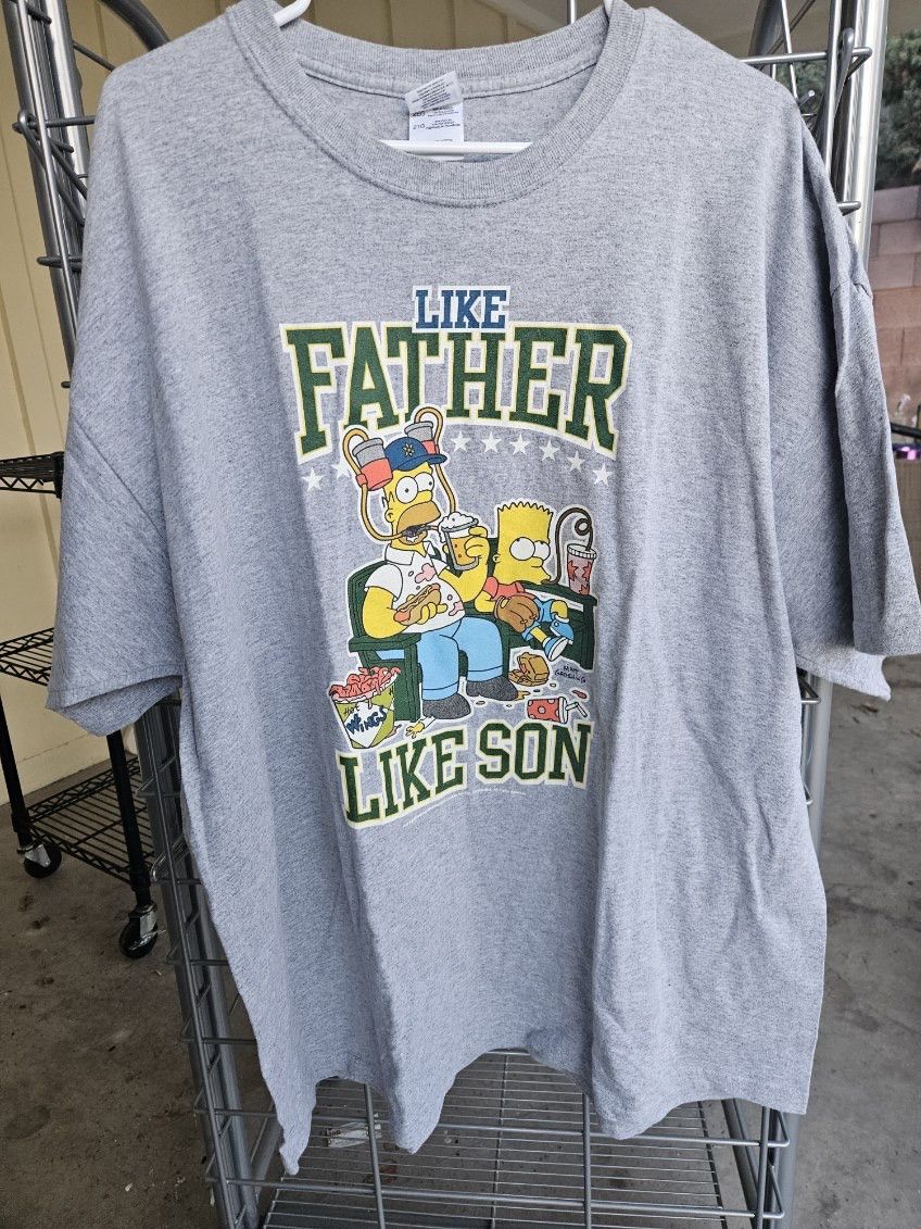 Gildan The Simpsons Like Father Like Son Gildan Tee Size US XXL / EU 58 / 5 - 1 Thumbnail