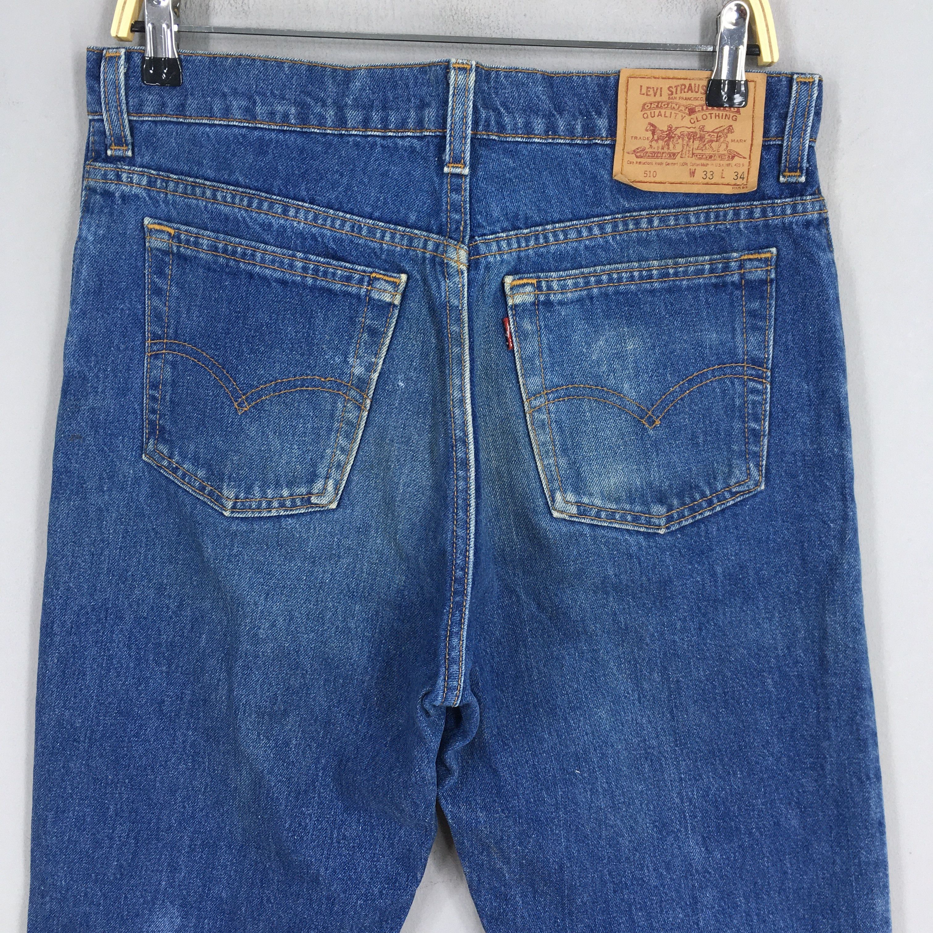 Levi's Size 31x30 Vintage 90s Levi's 510 Faded Blue Jeans S297 Size US 31 - 9 Thumbnail