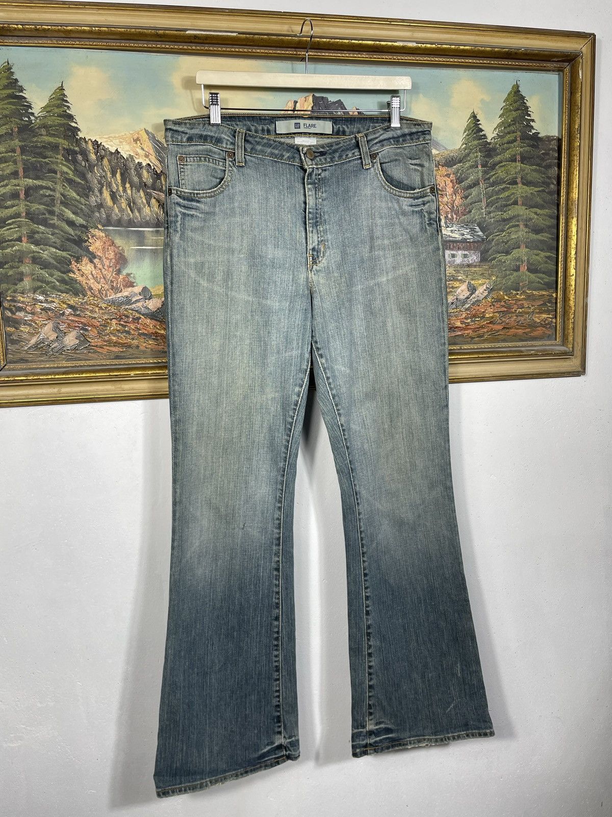 Gap × If Six Was Nine × Vintage Gap Vintage Y2k Denim Jeans Flare Pants Washed Distressed Size US 36 / EU 52 - 2 Thumbnail