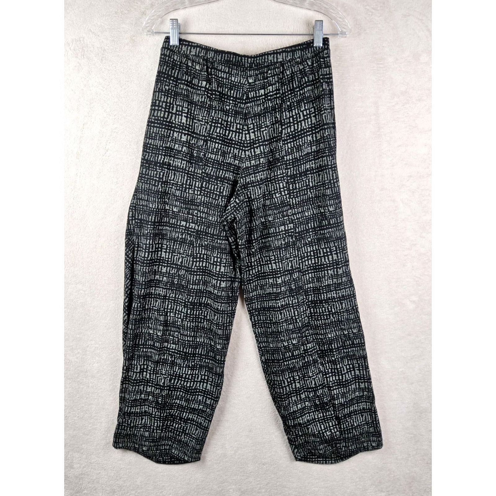Vintage MxM Roxanne Pull On Knit Black Grey Pants S Womens Knit Cotton Blend Ankle Pants Size S Black Womens Size 28" / US 6 / IT 42 - 5 Thumbnail
